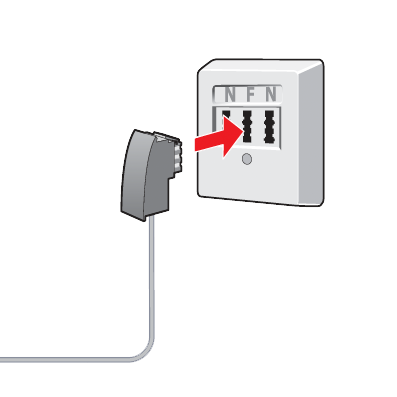 DSL-Kabel in die TAE-Dose.