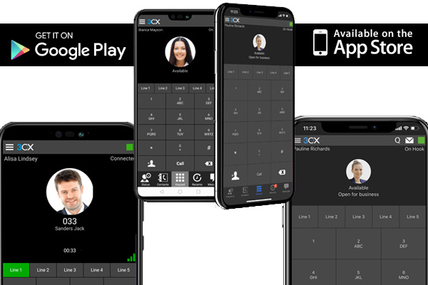 3CX Apple Store oder Google Play